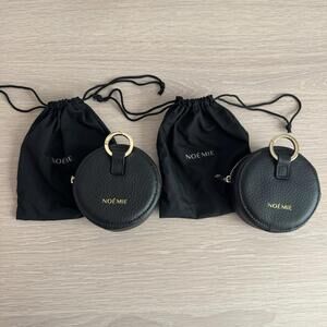 Pair‎ of Noemie Brentwood Leather Accessory Cases (Jewelry Pouches) Black